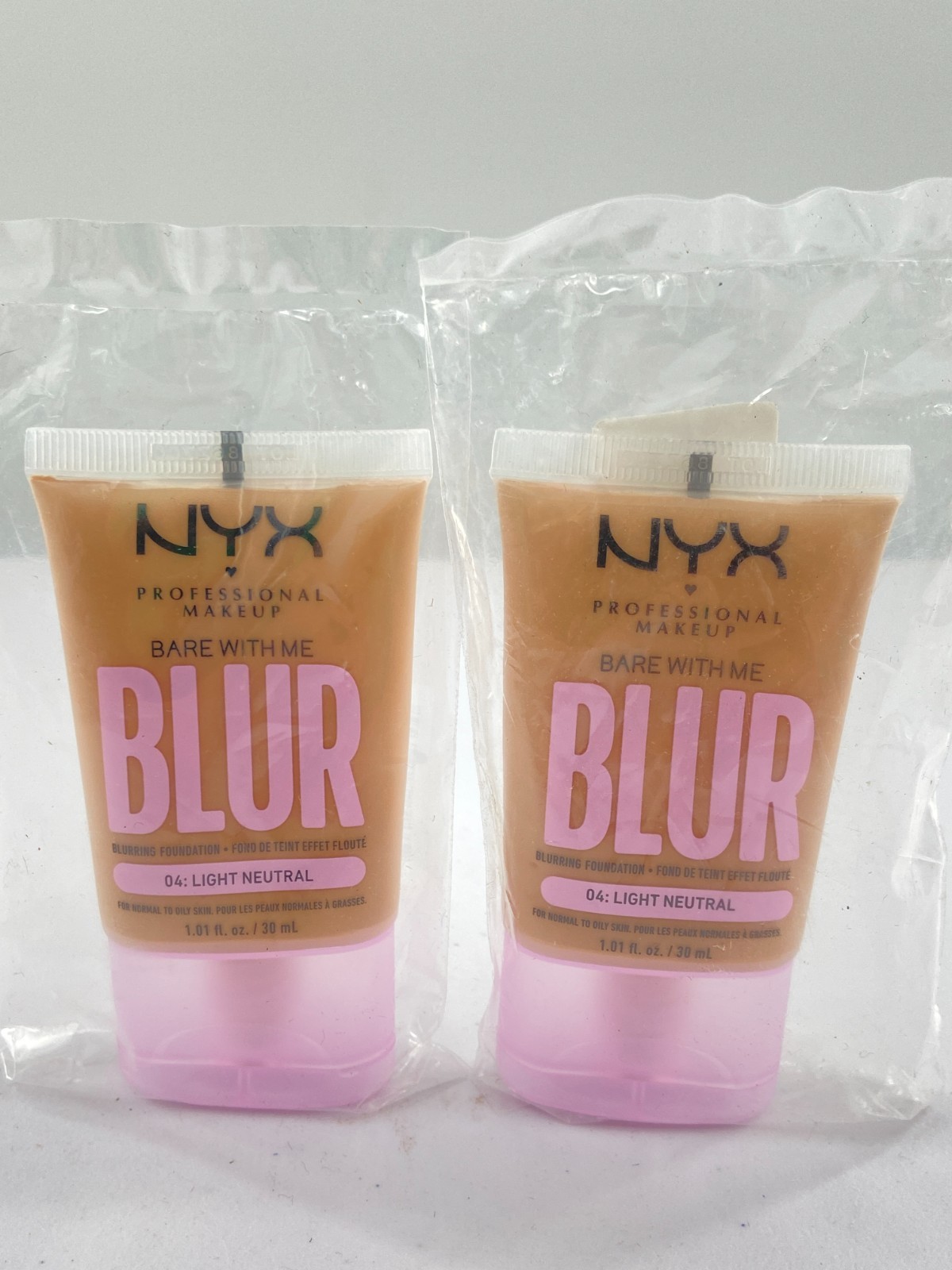NYX Blurring Foundation- 04 Light Neutral- 1.01fl.oz./30mL- 2 Pack