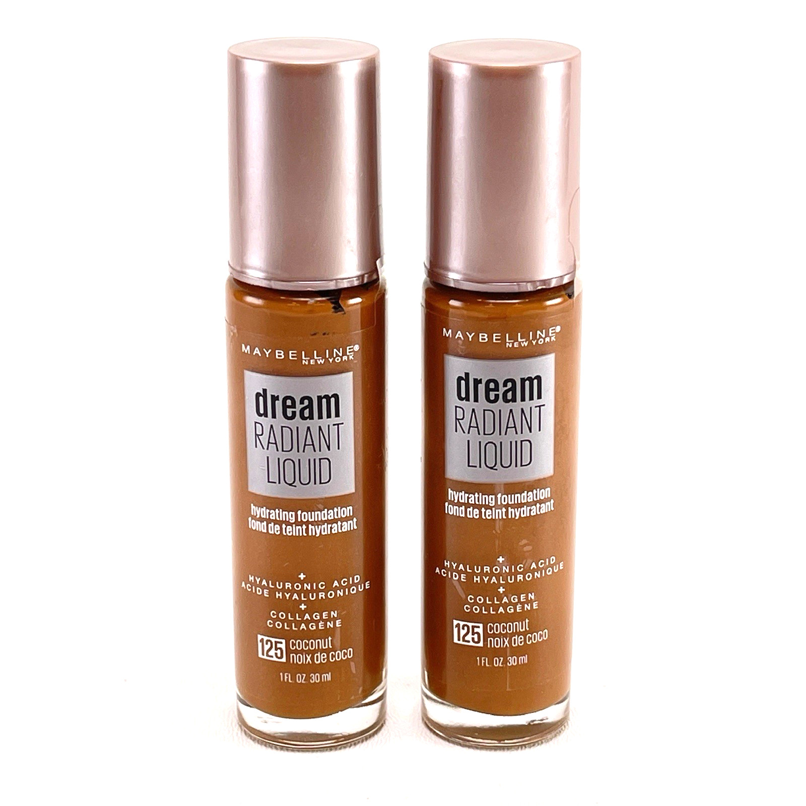 Maybelline Dream Radiant Liquid Hydrating Foundation 125 Coconut – 2 Pack – New