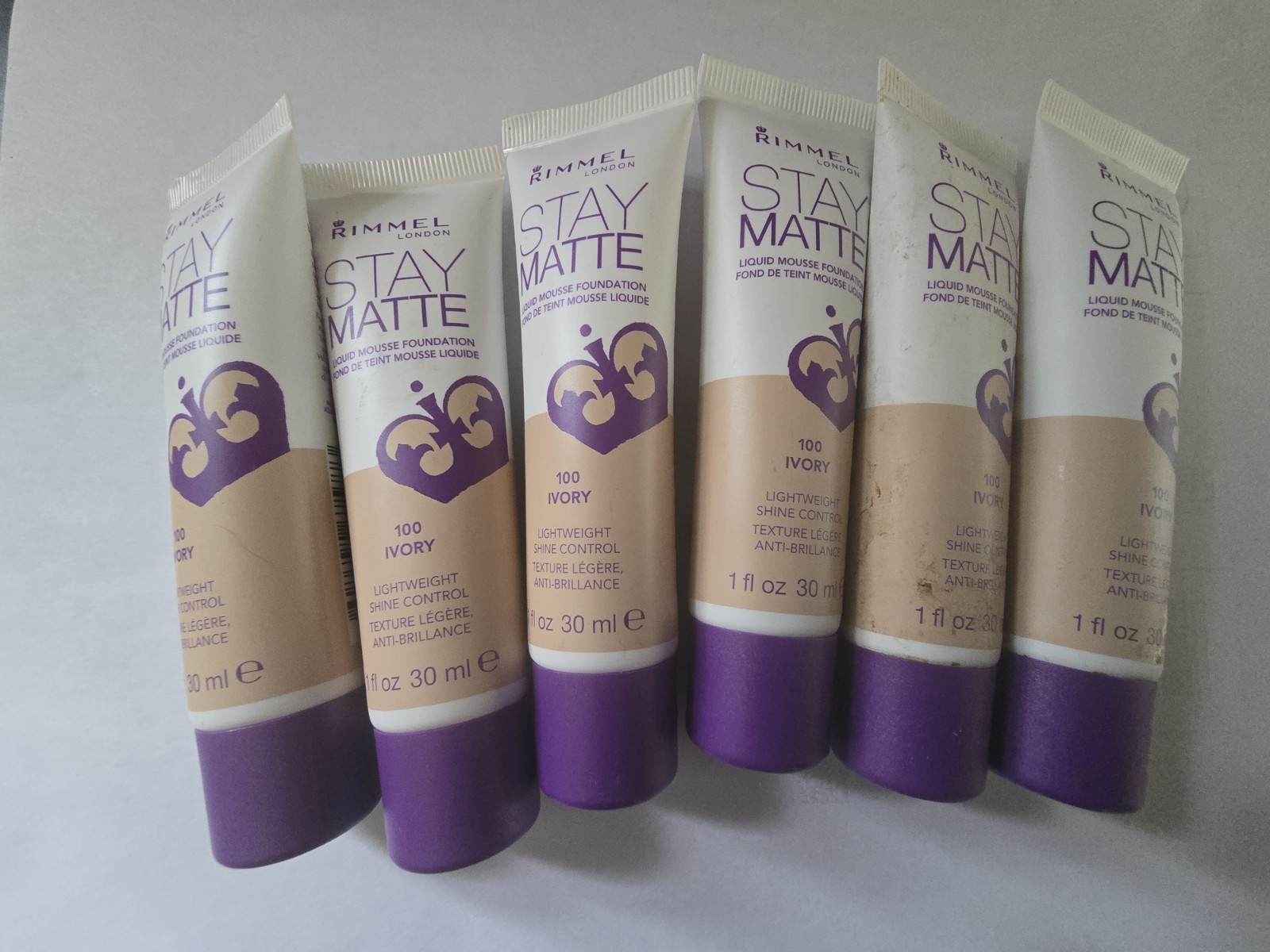 6 RIMMEL STAY MATTE 100 IVORY FULL COVERAGE FOUNDATION SHINE CONTROL LIGHTWEIGHT