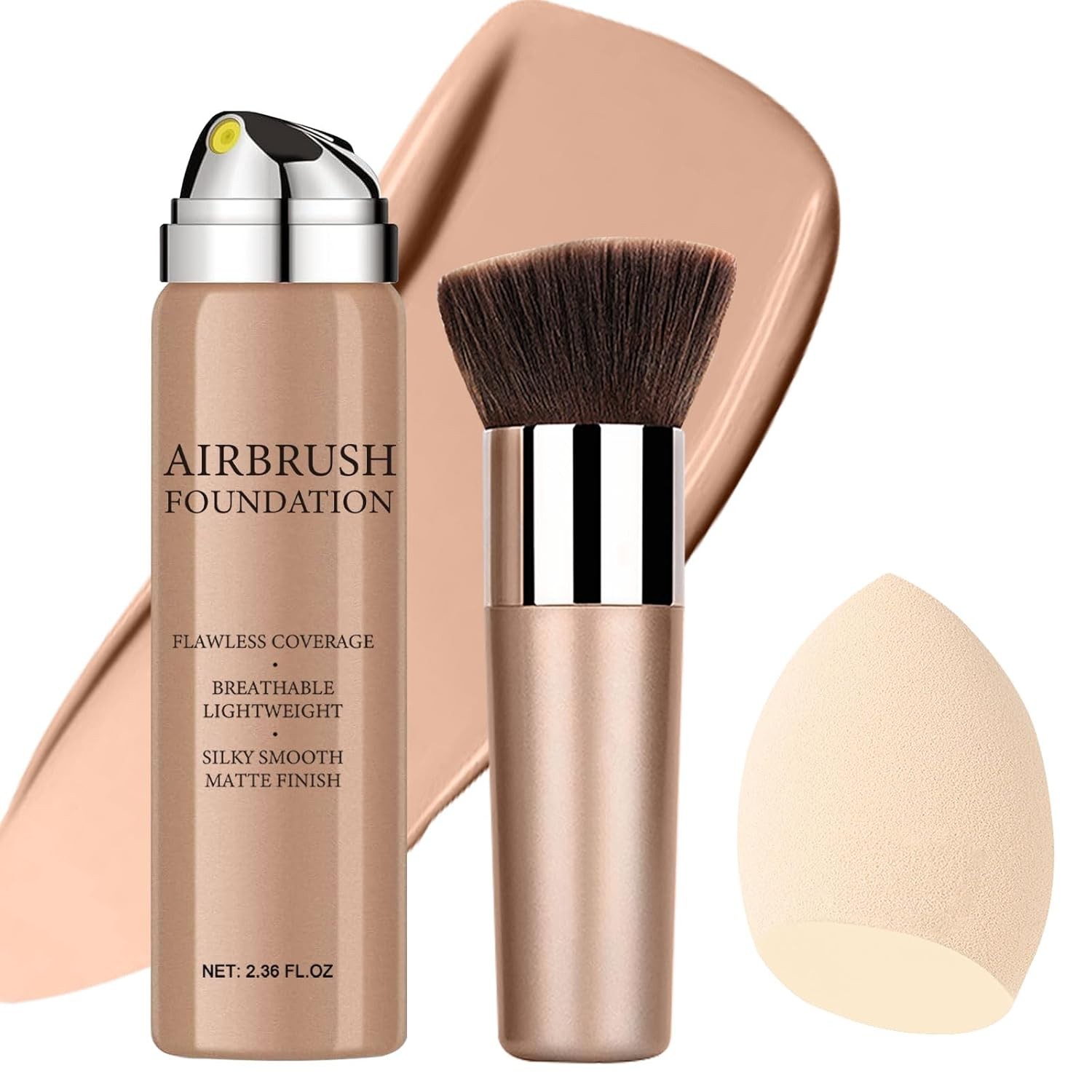 Airbrush Foundation Makeup Spray, Long Lasting Waterproof Full Coverage Foundati