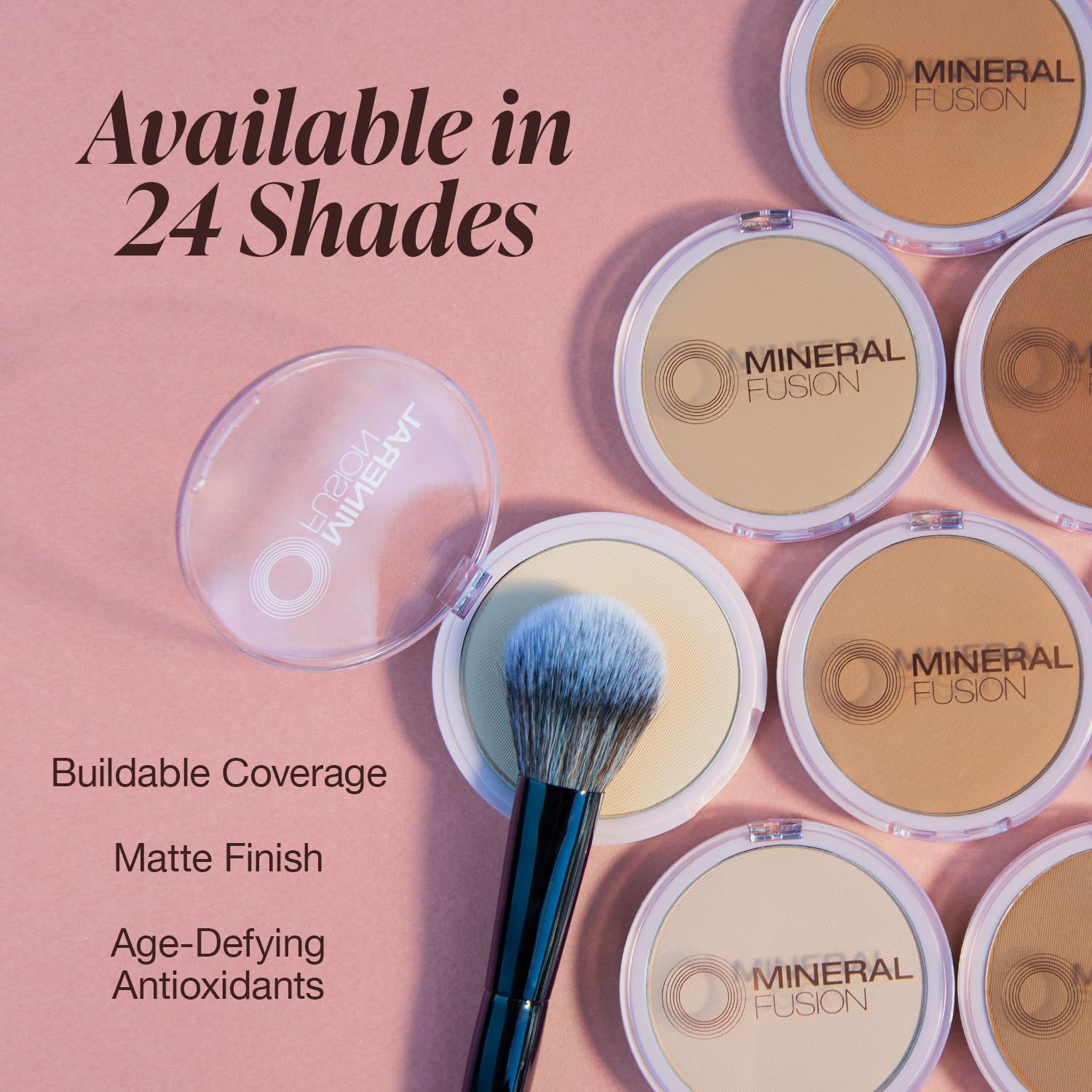 Mineral Fusion Pressed Powder Foundation 0.32oz Natural Smooth Finish Glow