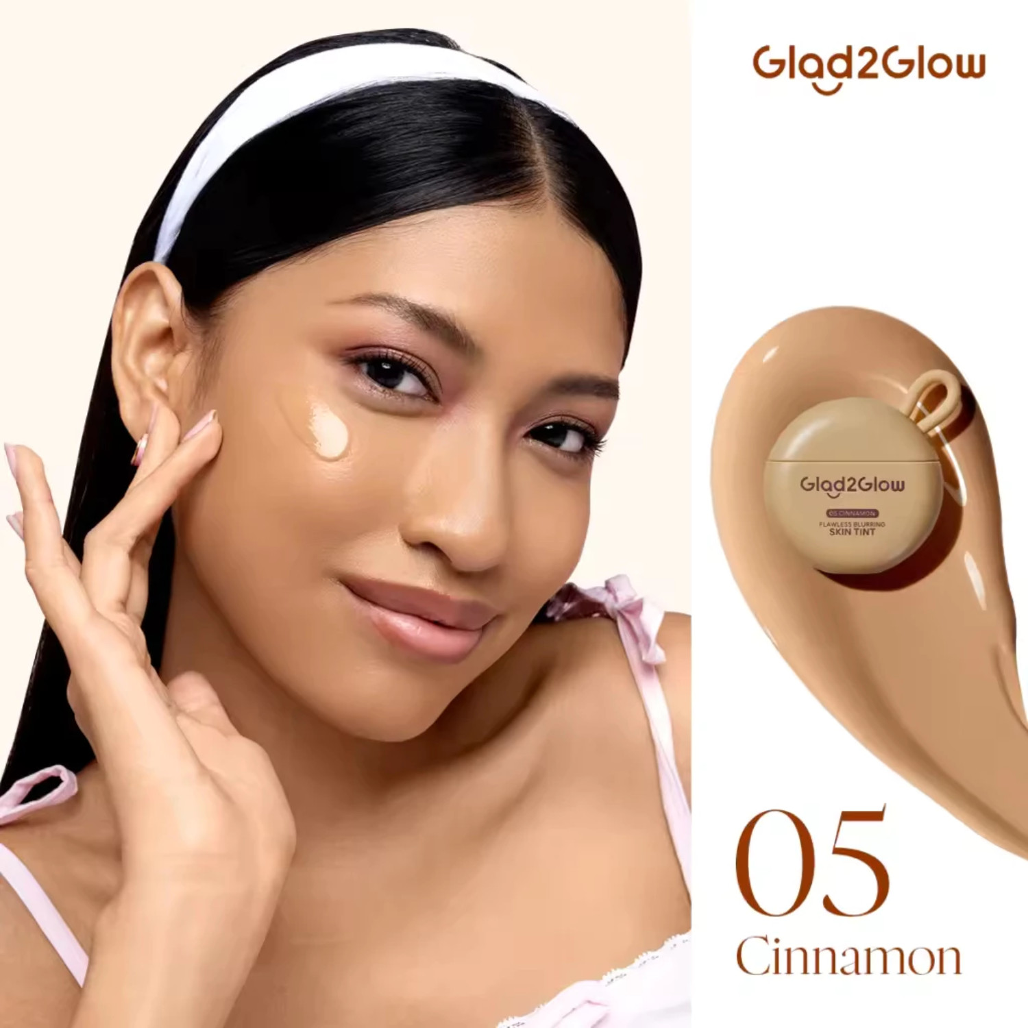 Glad2Glow Flawless Blurring Skin Tint Moisturizer Lightweight High Coverage