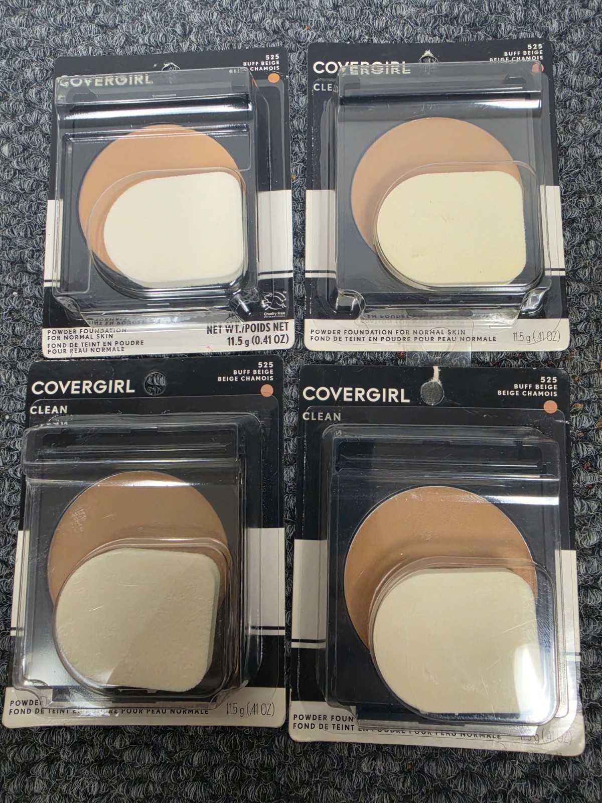 4-CoverGirl Clean Powder Foundation for normal skin 525 Buff Beige 0.41oz READ 2
