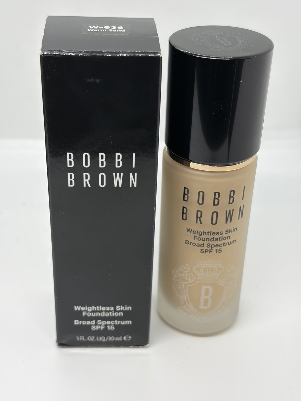 Bobbi Brown Weightless Skin Foundation SPF 15 W-036 Warm Sand 1 oz/30ml New