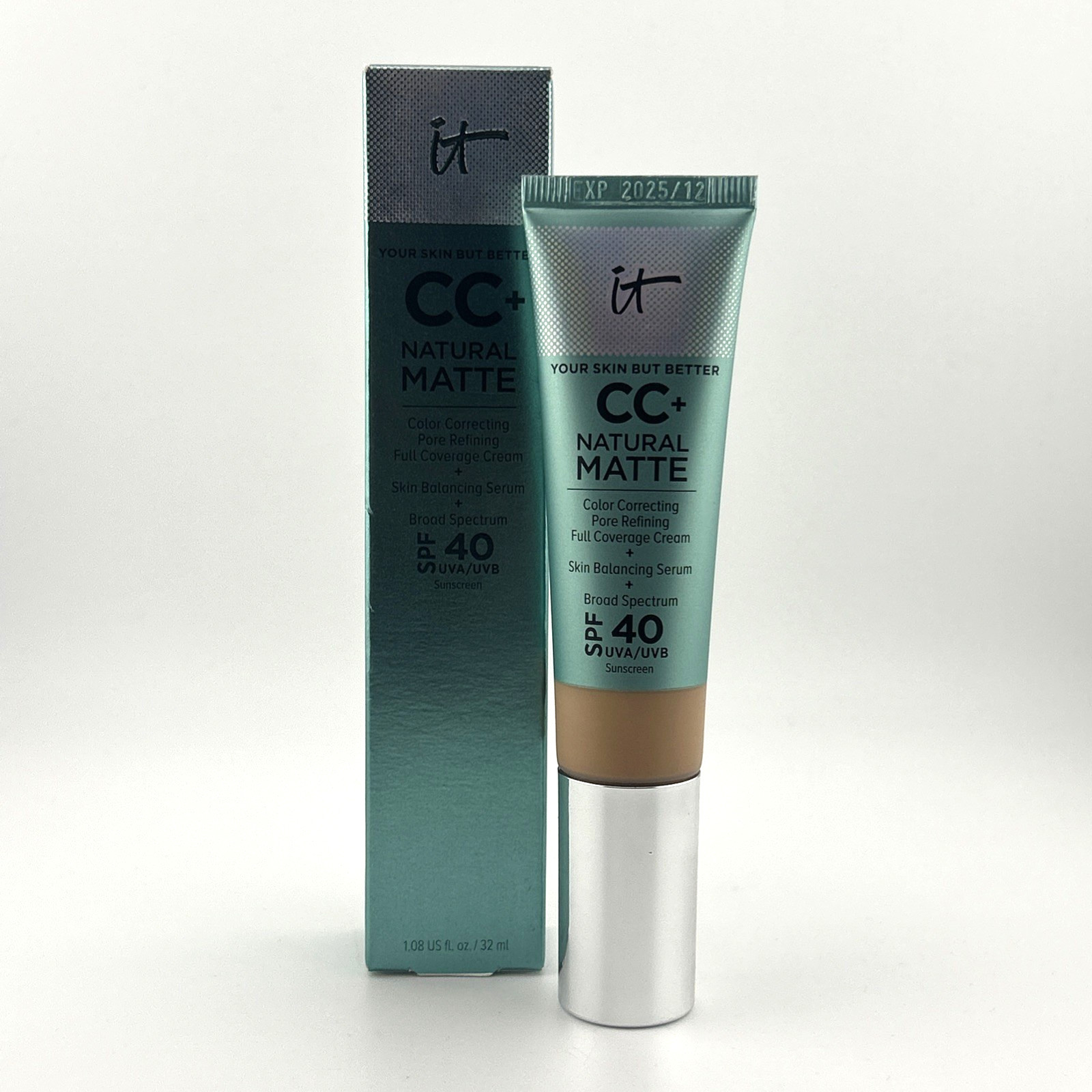 IT Cosmetics CC+ Natural Matte SPF40 (Medium Tan) 1.08oz / 32ml New EXP 12/2025