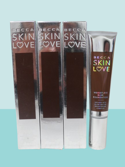 BECCA SKIN LOVE WEIGHTLESS BLUR FOUNDATION CHESTNUT 1.23 OZ NWB LOT OF 3