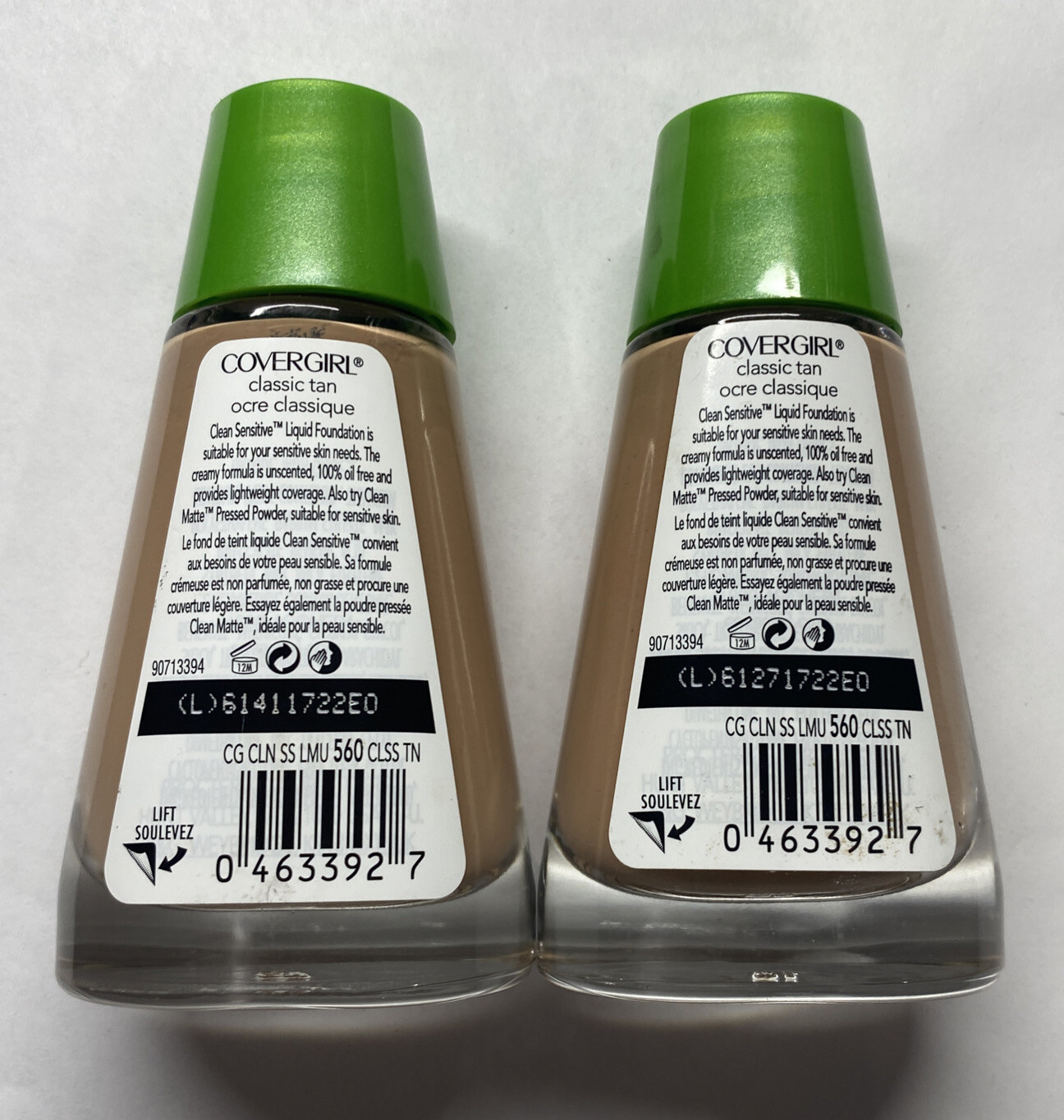 Covergirl Clean Sensitive #560 Classic Tan Liquid Foundation (2 Pack)