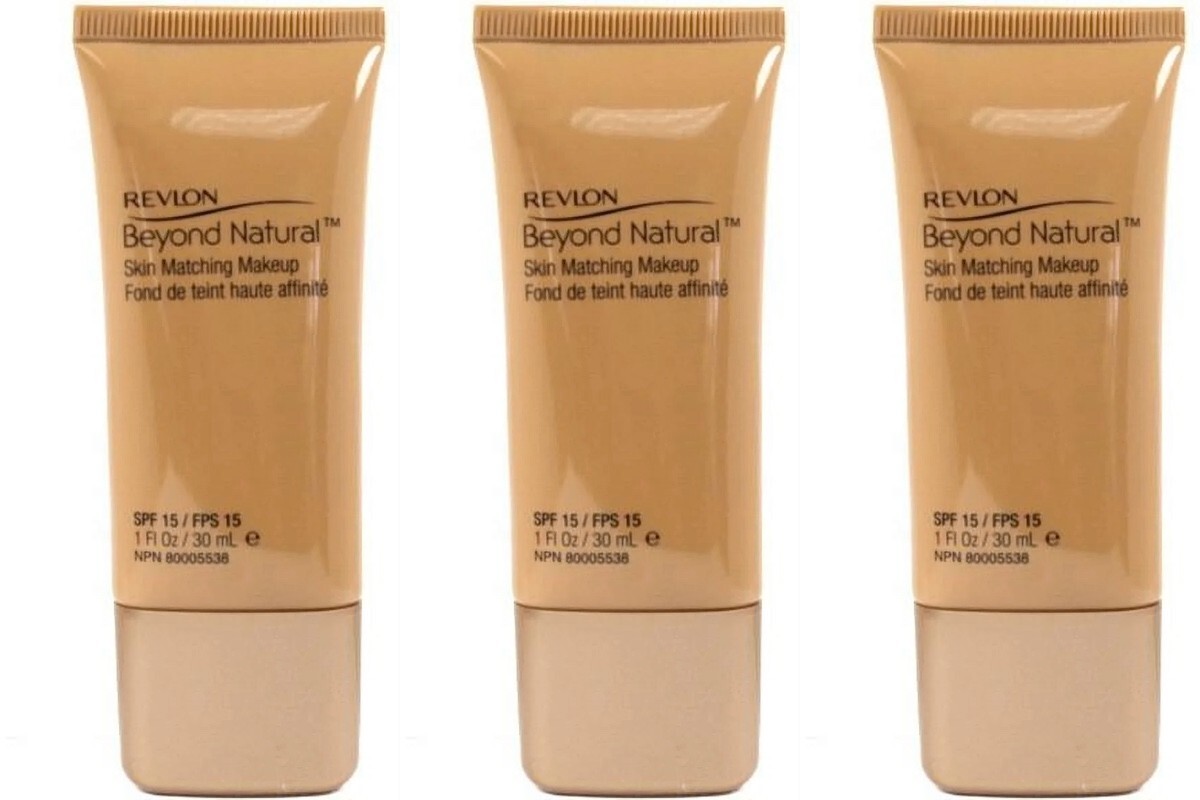 3 Revlon BEYOND NATURAL Skin Matching Makeup # 210 LIGHT SEALED (308)