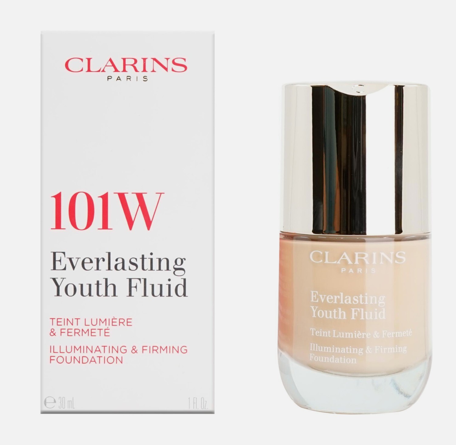 Clarins Everlasting Youth Fluid Illuminating & Firming Foundation 1 OZ – CHOOSE