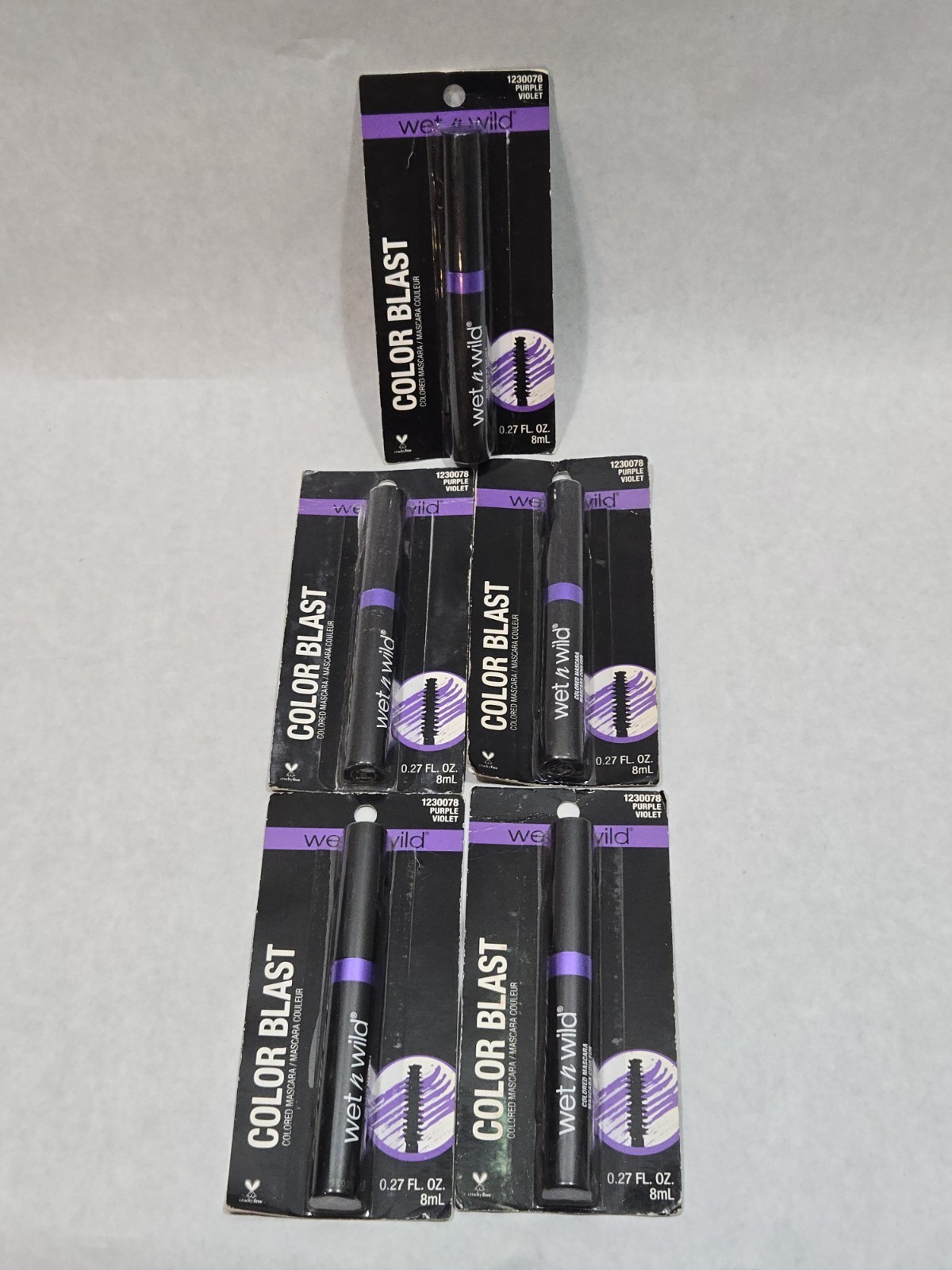 Lot of 5 Wet n Wild .22oz & Color Blast #1230078 Purple Violet Mascara
