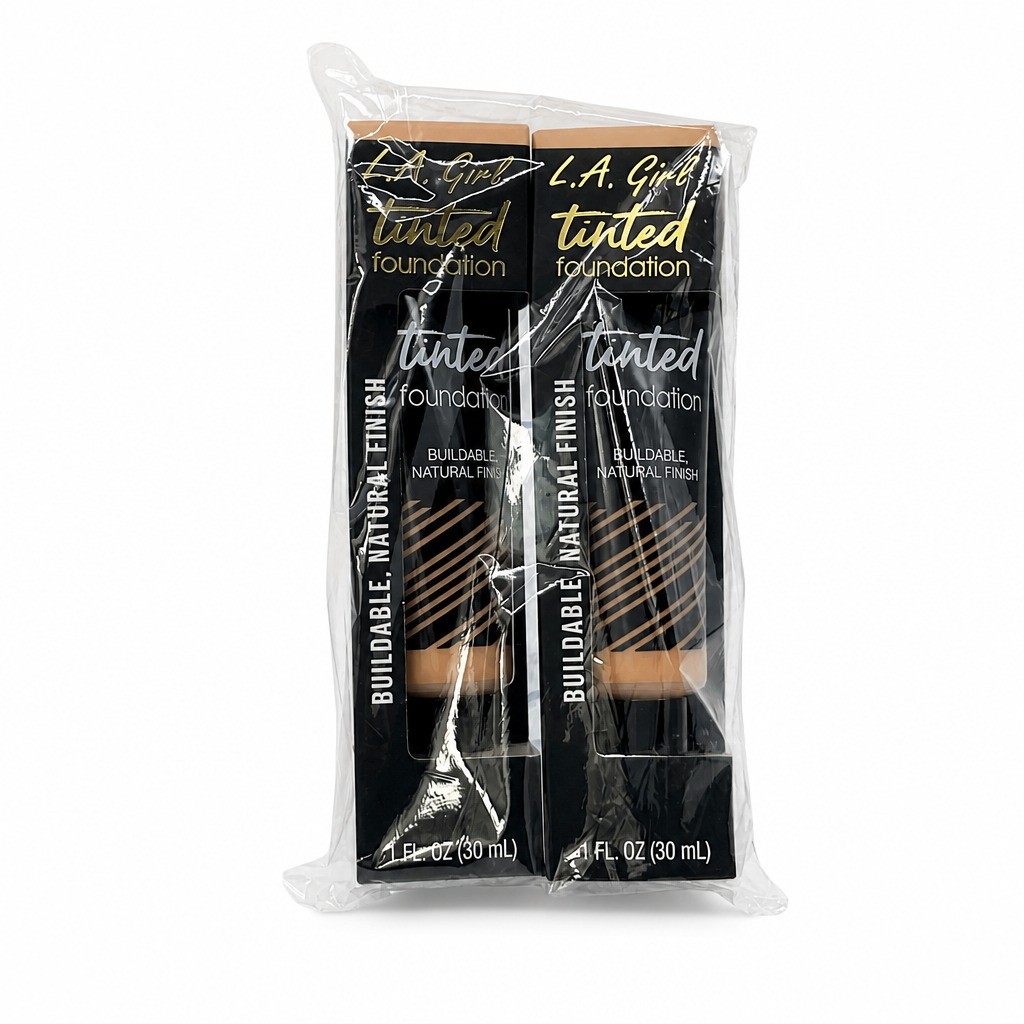 L.A. Girl Tinted Foundation GLM757 Medium Beige Cream Tube, 2 PACK