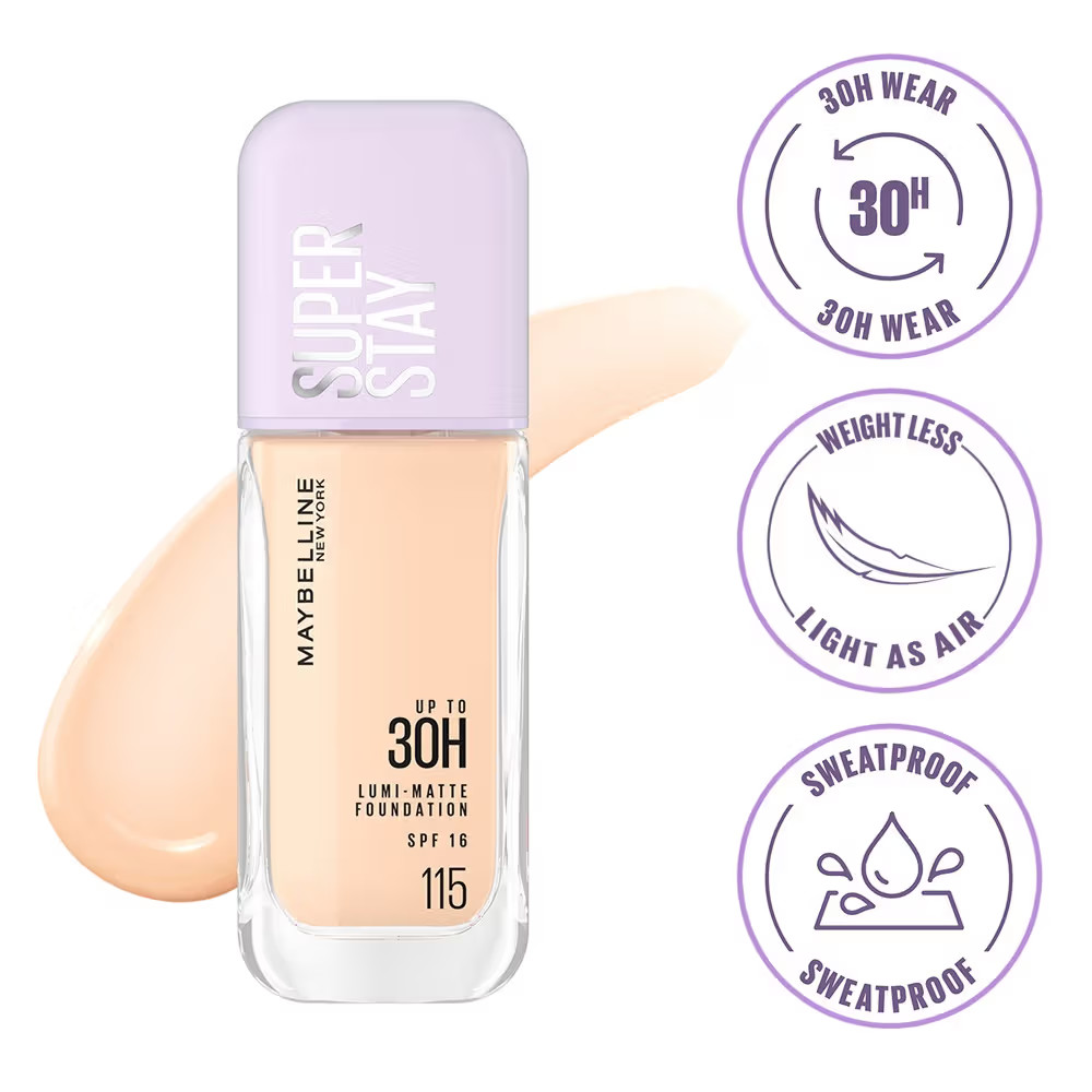 Maybelline New York Super Stay 30H Lumi-Matte Liquid Foundation – 115 (35ml)