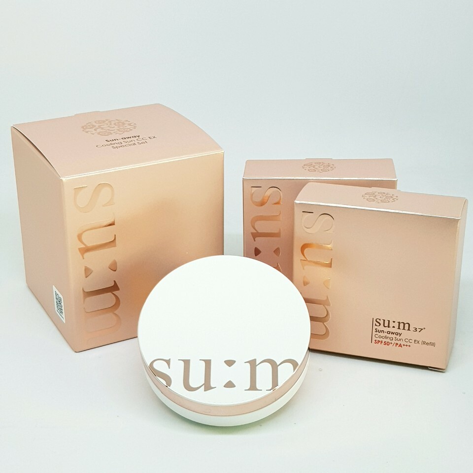 SU:M37 Sun Away Cooling Sun CC EX Special Set 15g + Refill 15g x 2ea Cushion