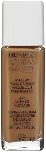 2 Pack Revlon Nearly Naked Liquid Makeup Broad Spectrum SPF 20, #230 Nutmeg, 1