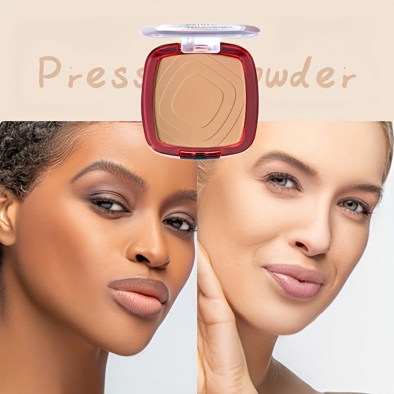 Matte Pressed Powder Foundation 24H Full Coverage Weightless Makeup Setting Powd