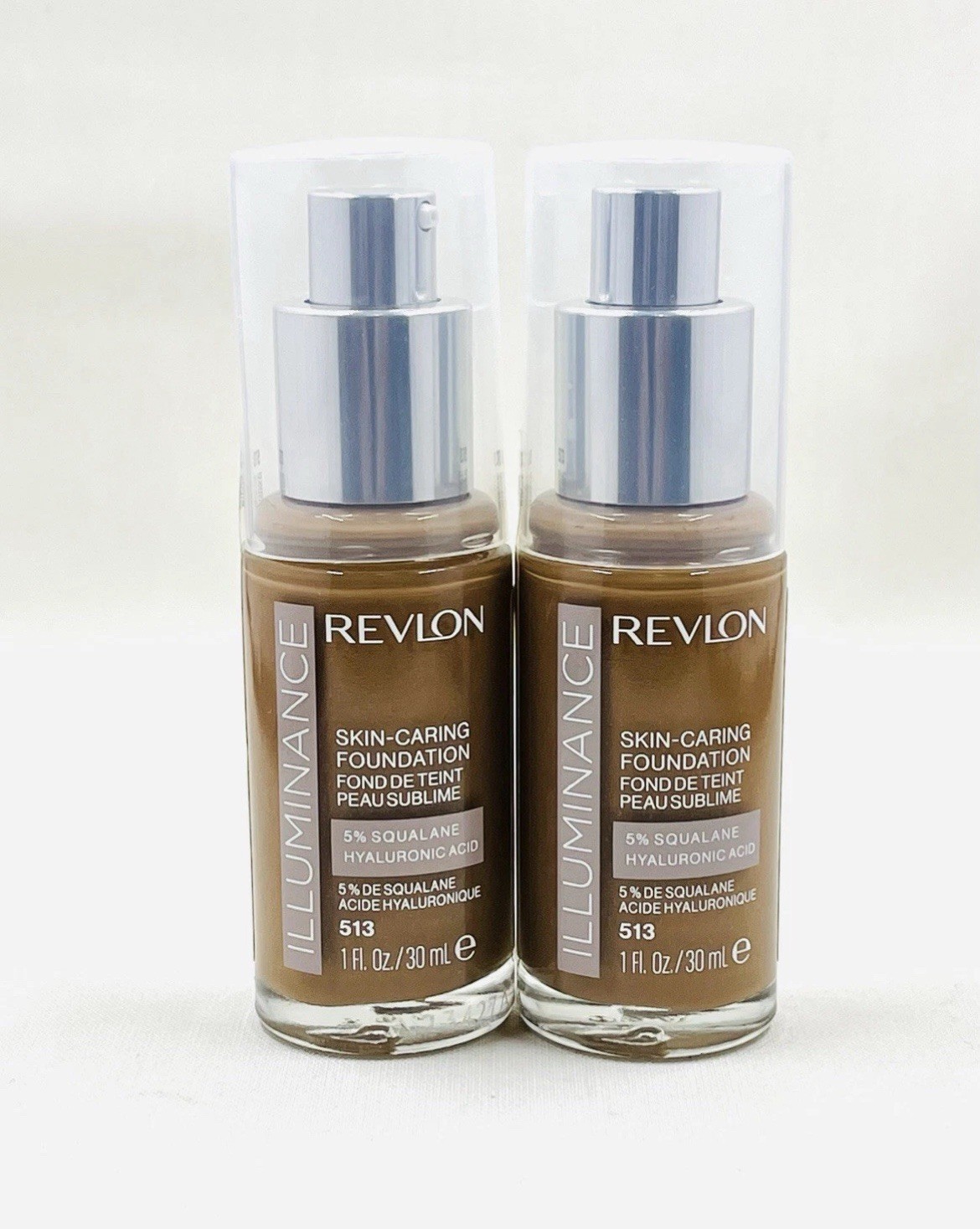 Revlon Illuminance Skin-Caring Foundation Medium Coverage 513 Brown Suede 2 Pack