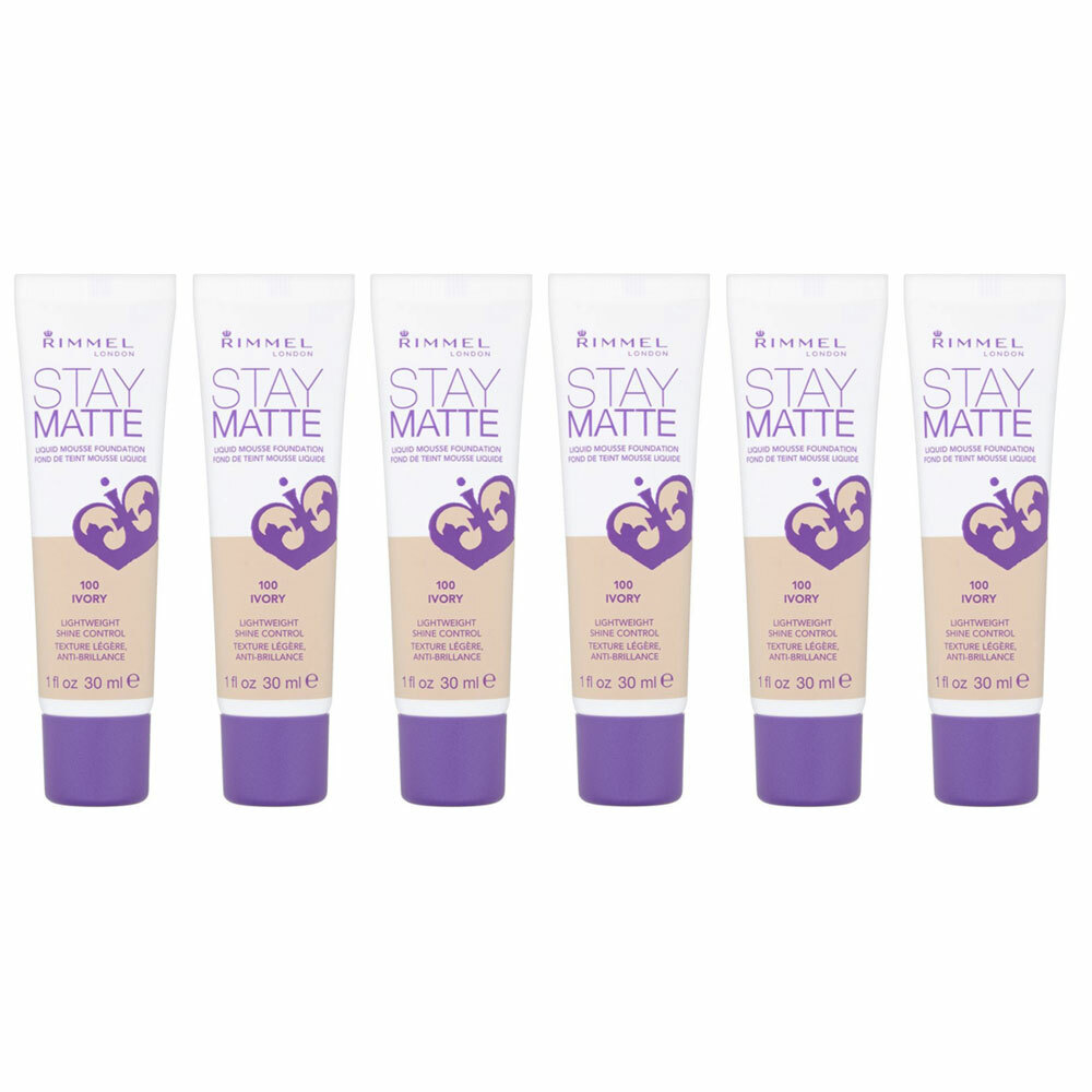 Pack of (6) New RIMMEL LONDON Stay Matte Liquid Mousse Foundation – Ivory
