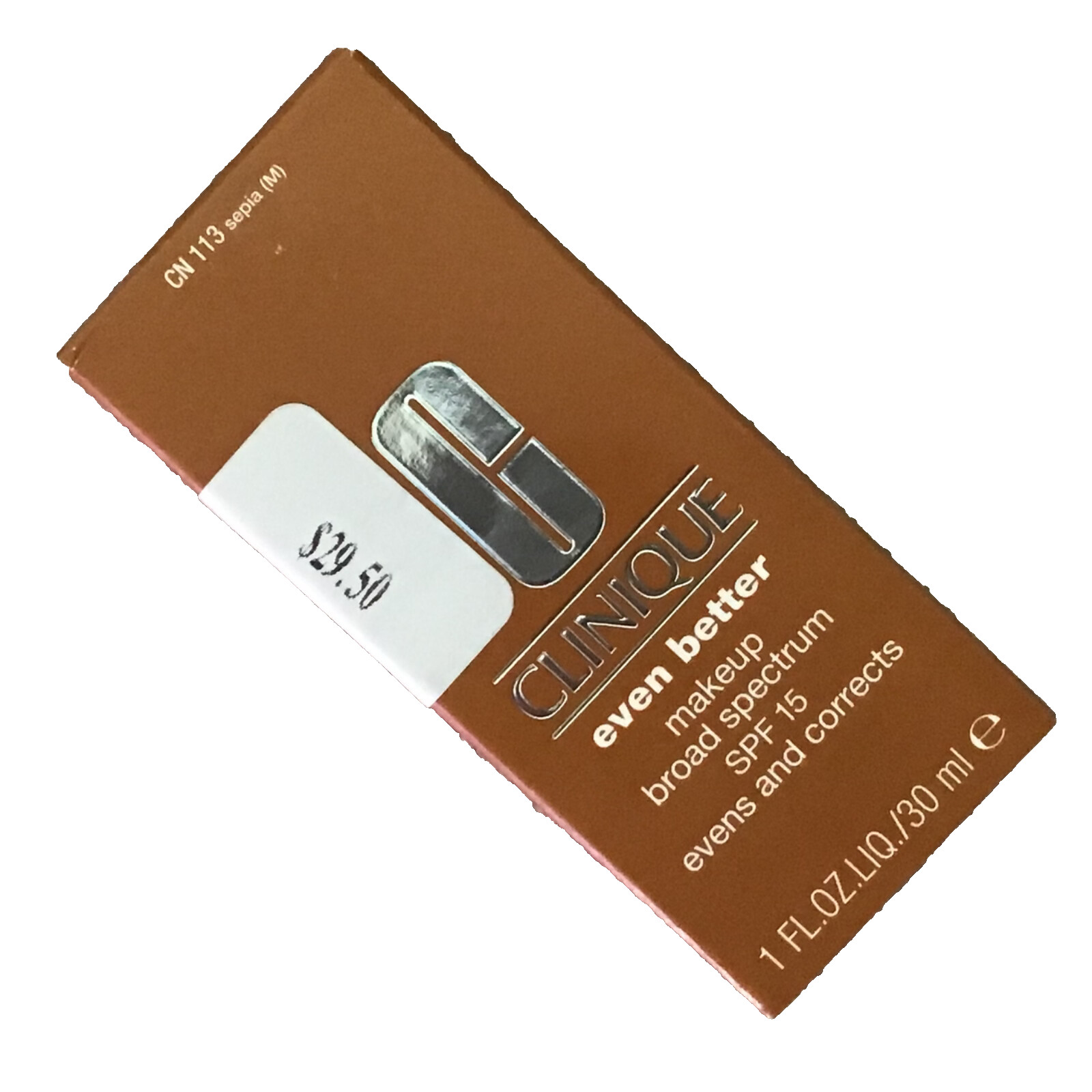 CLINIQUE Even Better Makeup CN 113 SEPIA (M) Broad Spectrum 1 fl. oz. NIB