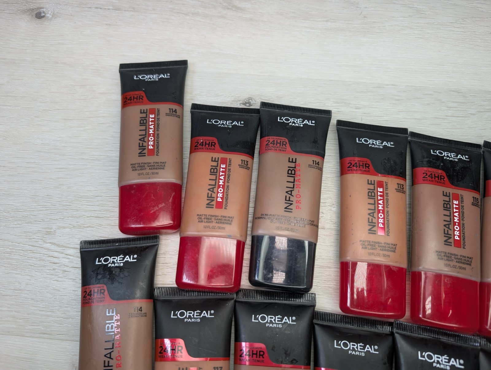 (LARGE LOT – 17) L’Oréal Paris Infallible Pro Matte Foundation 1.0 FL.OZ. Tubes