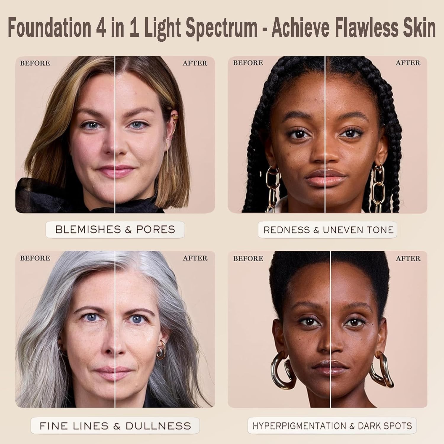 Hydrating Medium Coverage Foundation with SPF 50+ – 4 in 1 Beauty Essential