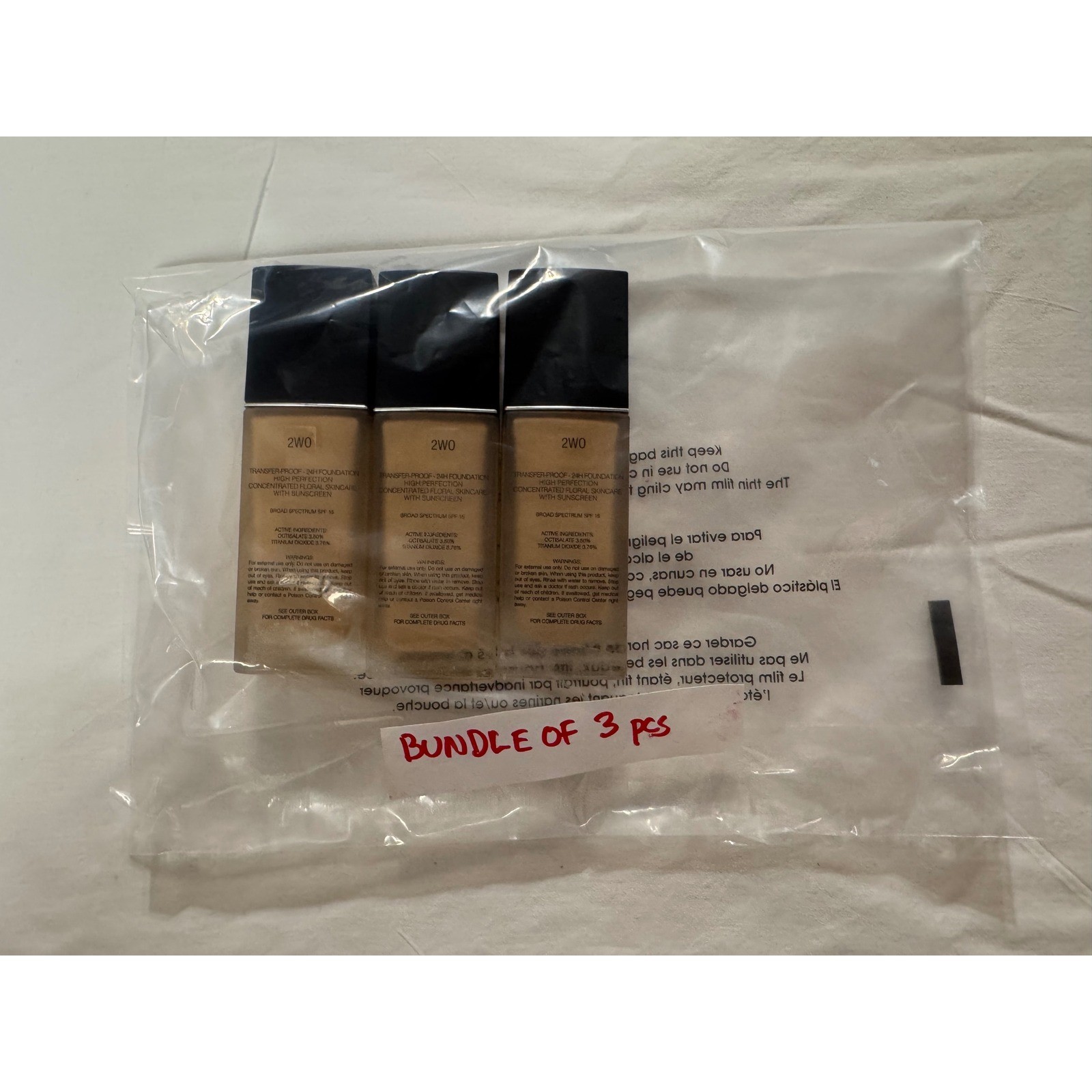 Bundle 3 Dior Forever Transfer-Proof 24H Foundation 2WO SPF 15 New