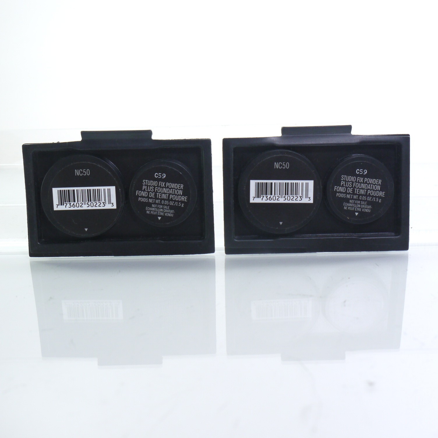 2 MAC Studio FIX Powder Plus Foundation Sample in NC50 NWOB