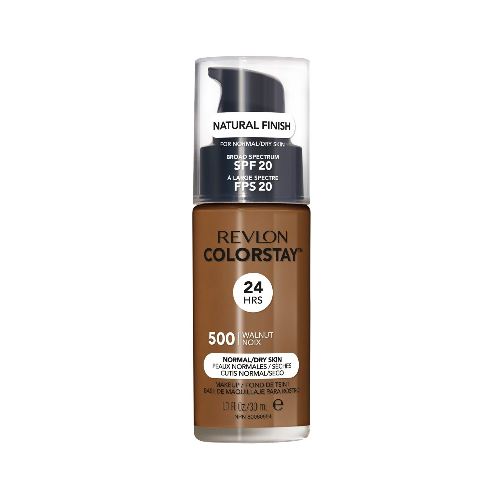 Revlon ColorStay 24hr Normal/Dry Skin natural Foundation 500 walnut 1pc New