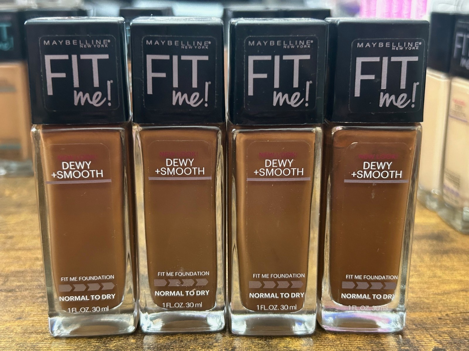 Maybelline Fit Me! Dewy + Smooth Foundation 360 Mocha Lot Of 4 Bottles