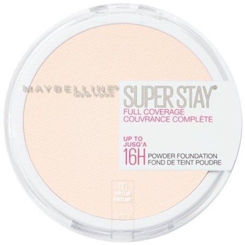 Maybelline SuperStay Full Coverage Powder Foundation #10 Porcelain, 0.21 Oz