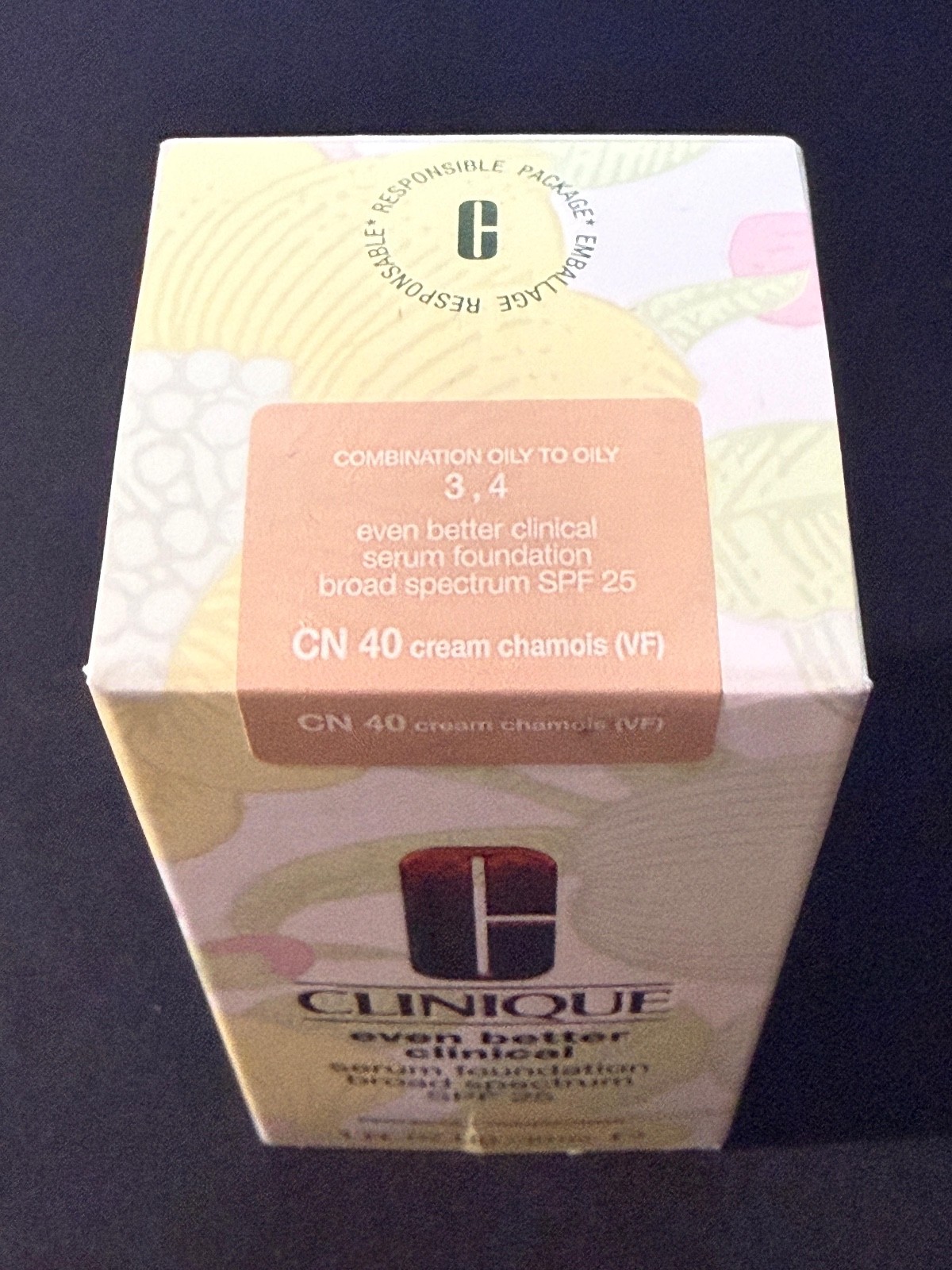 Clinique Even Better Clinical Serum Foundation SPF 25-CN40 Cream Chamois-1oz-NIB