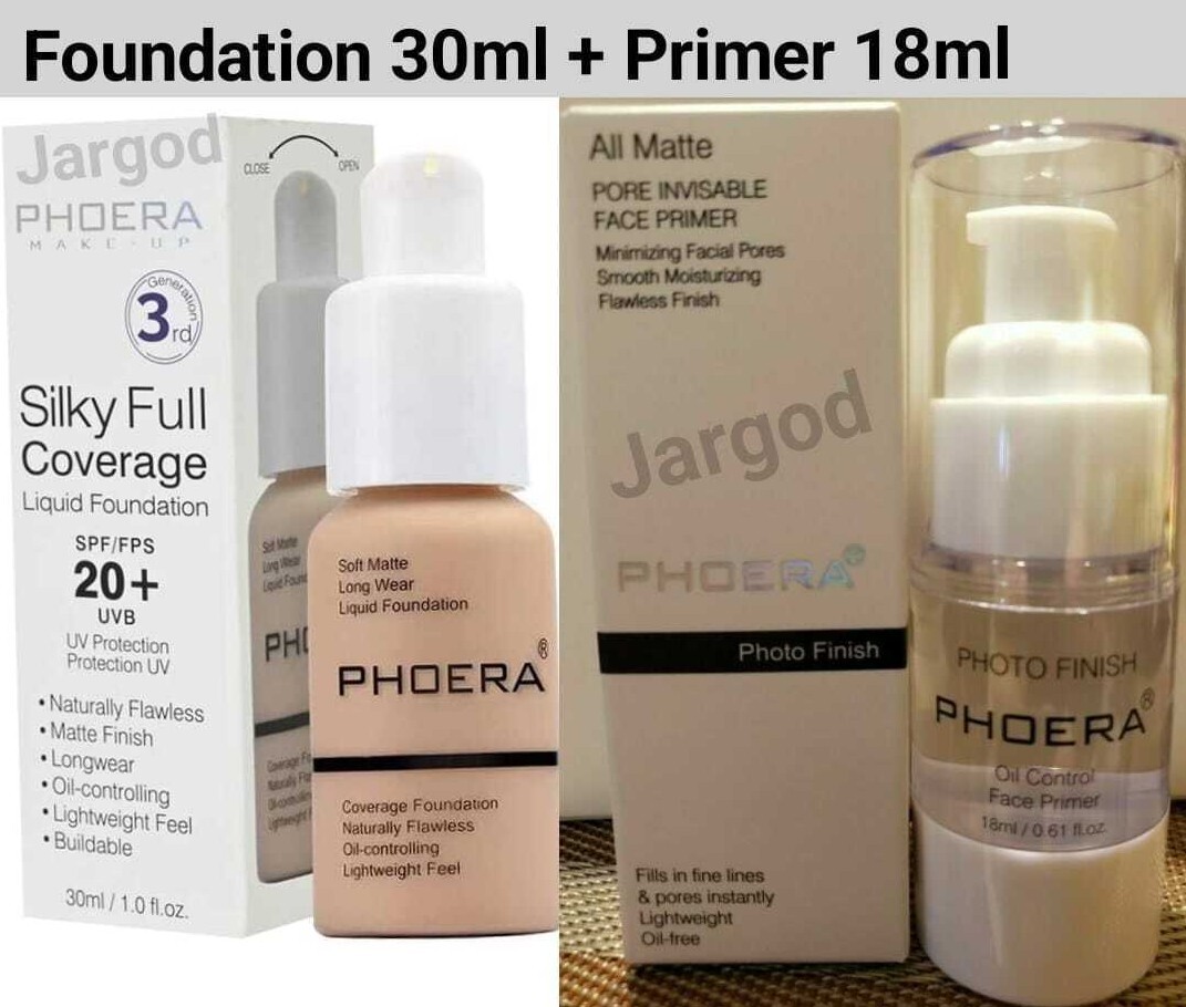 PHOERA Foundation Makeup Full Coverage Base Brighten long-lasting +Primer 18ml
