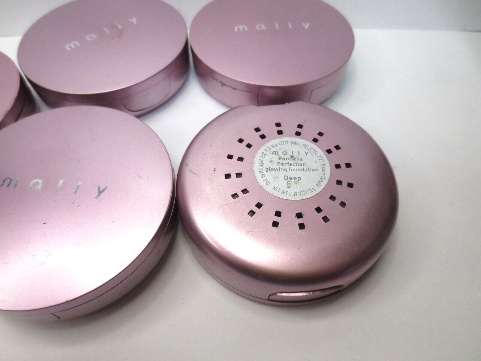 MALLY PORELESS PERFACTION GLOWING FOUNDATION DEEP 0.39 OZ *LOT OF 5* DETAILS