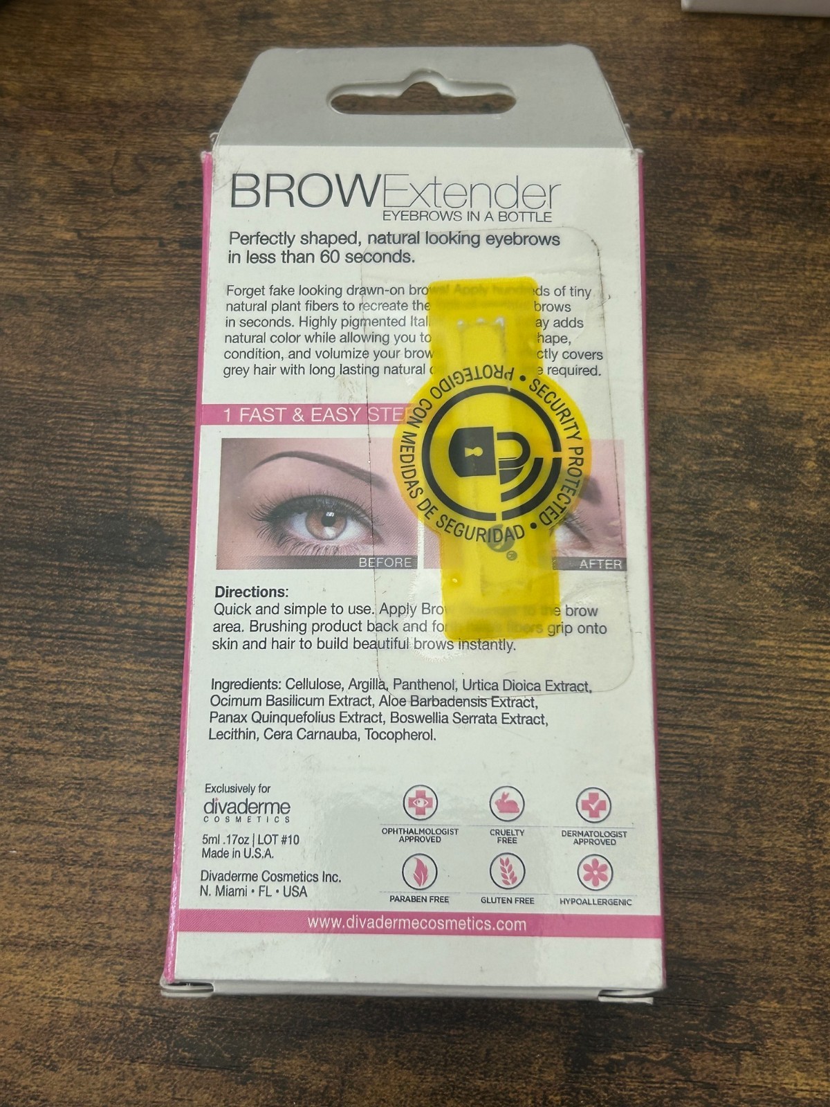 Divaderme Cosmetics BrowExtender Eyebrows in a Bottle Cappuccino Brown Rare HTF