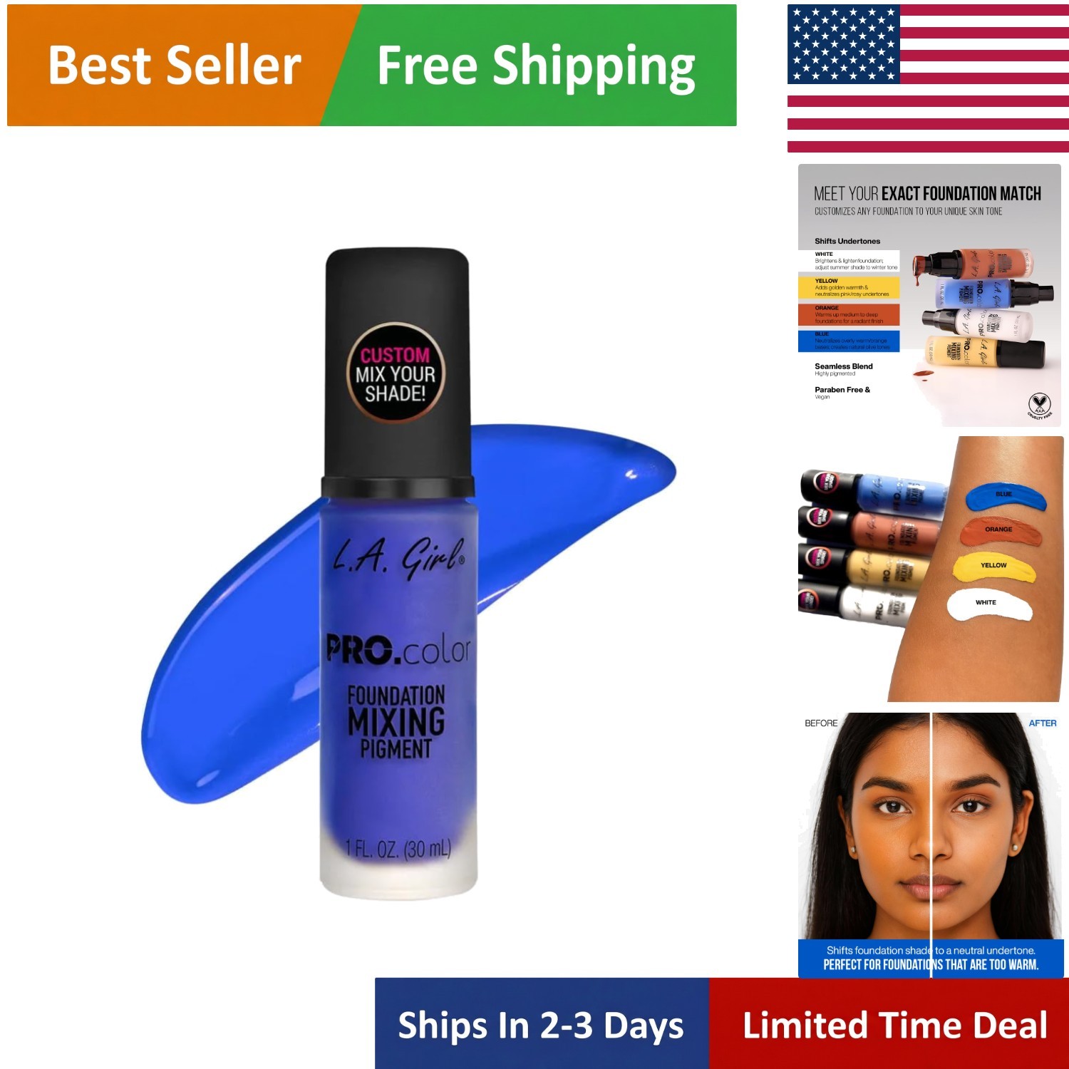 High-Quality PRO.color Blue Pigment – Color Correction & Buildable Coverage