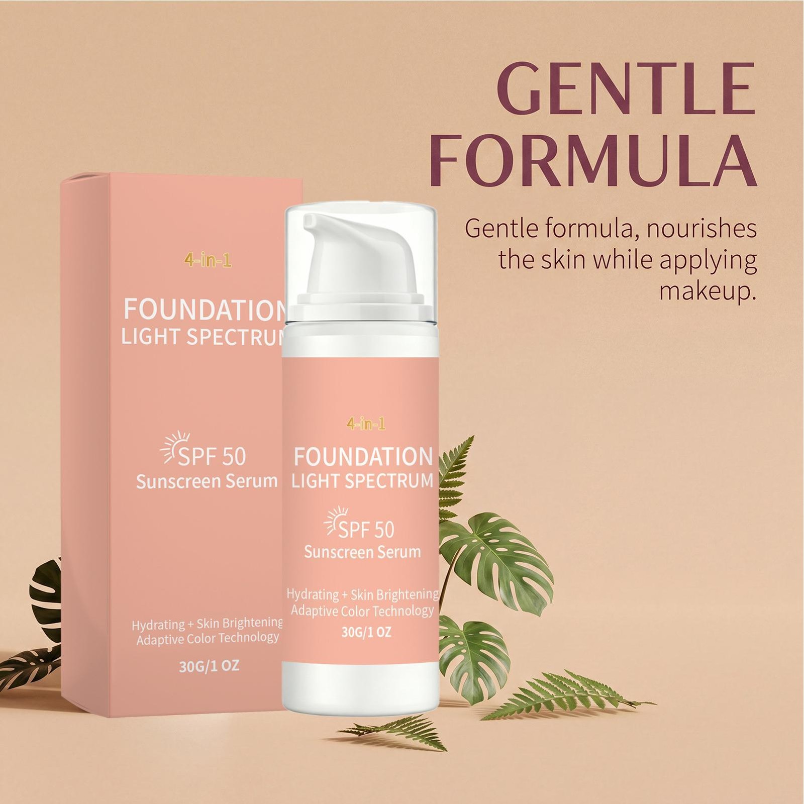 4-in-1 Colour Changing Foundation For Mature Skin, Adaptive Foundation Light Spe