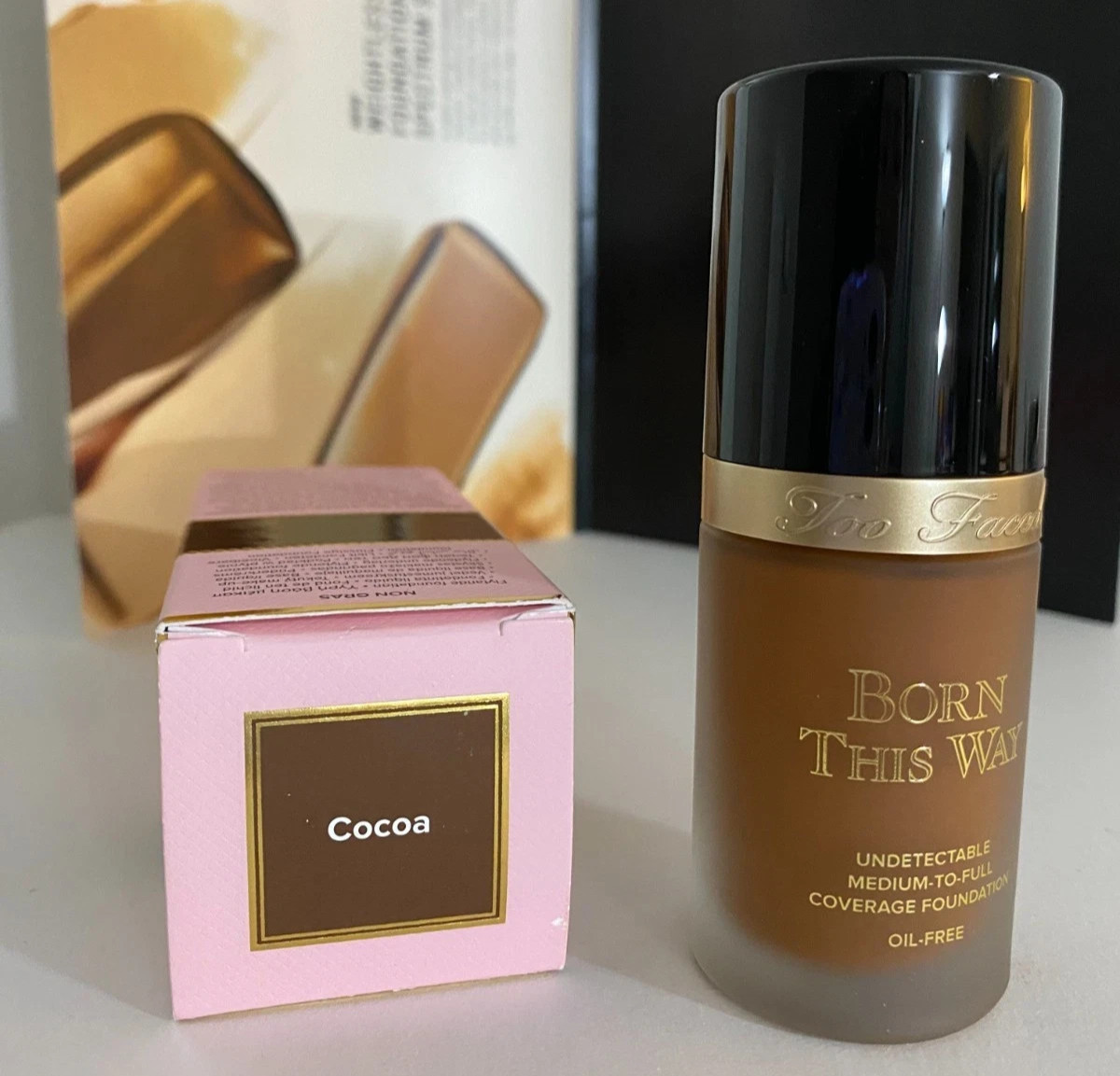 Too Faced Born This Way Oil-Free Undetectable Foundation ~ COCOA ~ 1 fl oz ~ NEW