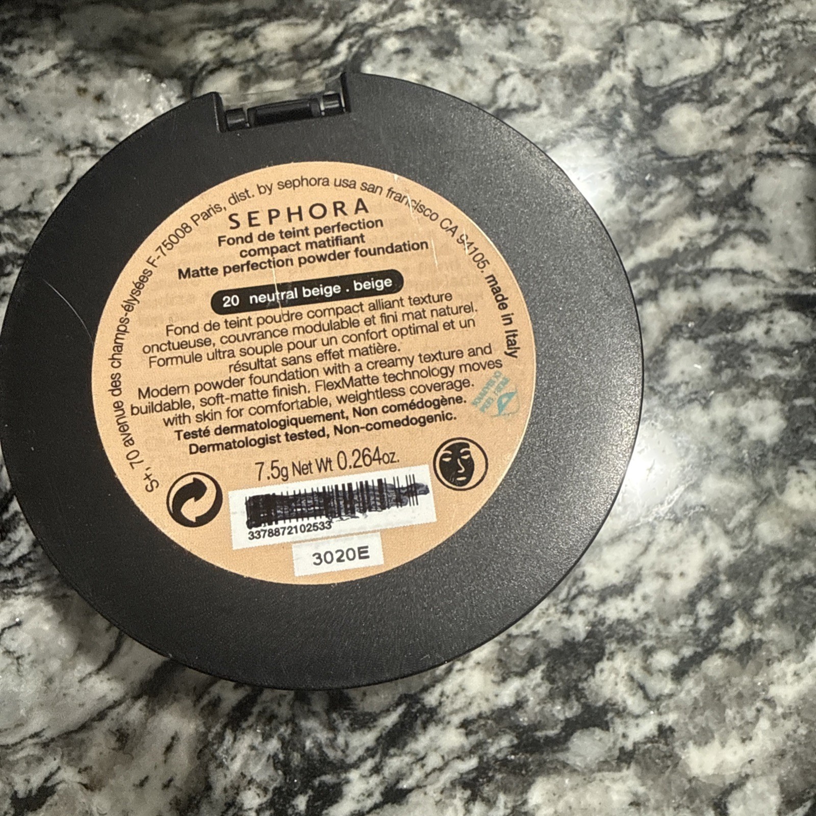 Sephora Matte Perfection Powder Foundation 20 Neutral Beige Full Size Sealed