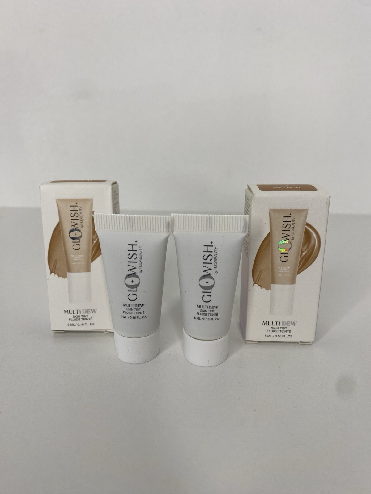 2x Glowish by Huda Beauty Multi Dew Skin Tint #5 MEDIUM 5 ml/0.16 oz SEALED