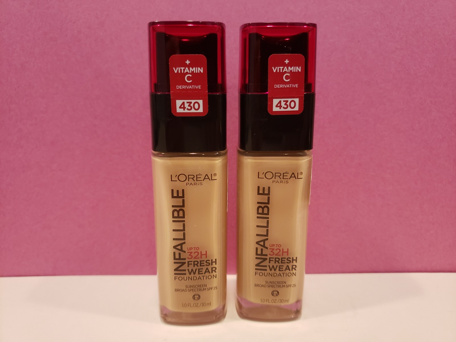 L’Oreal- Lot Of 2 – Infallible Fresh Wear Foundation 32 Hr – 430 Ivory Buff