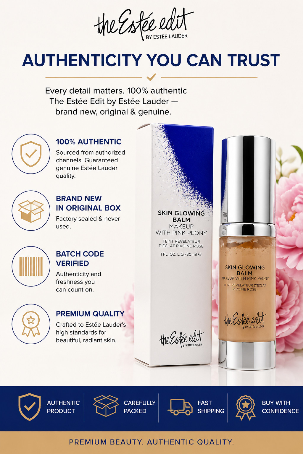 Estée Edit by Estée Lauder Skin Glowing Balm with Pink Peony 210 Chamois 1 oz