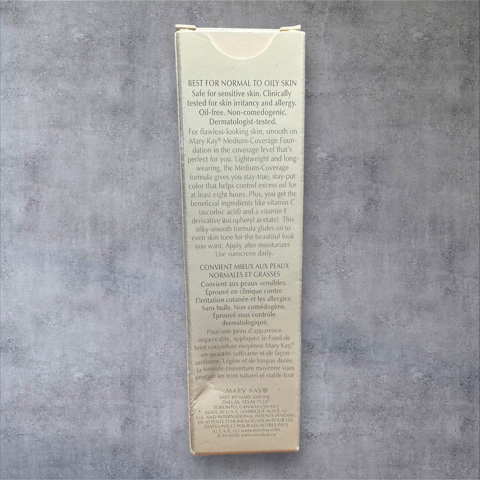 New MARY KAY Medium Coverage Foundation BEIGE 302 355900 Gray Cap Normal To Oily
