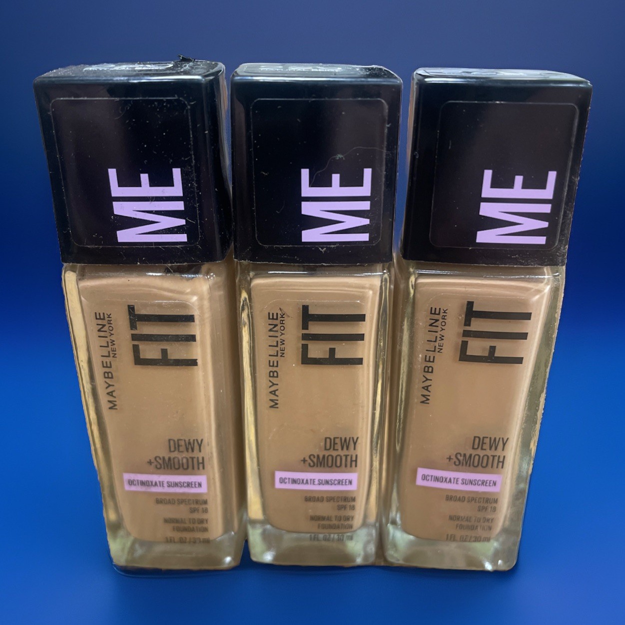 Maybelline Fit Me! Dewy + Smooth Foundation #220 Natural Beige 3 Bottles