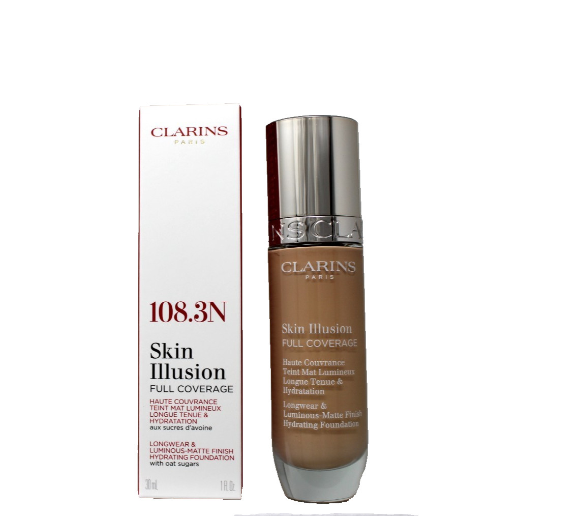 CLARINS SKIN ILLUSION FULL COVERAGE WITH OAT SUGARS 30 ML/1 FL.OZ. #108.3N