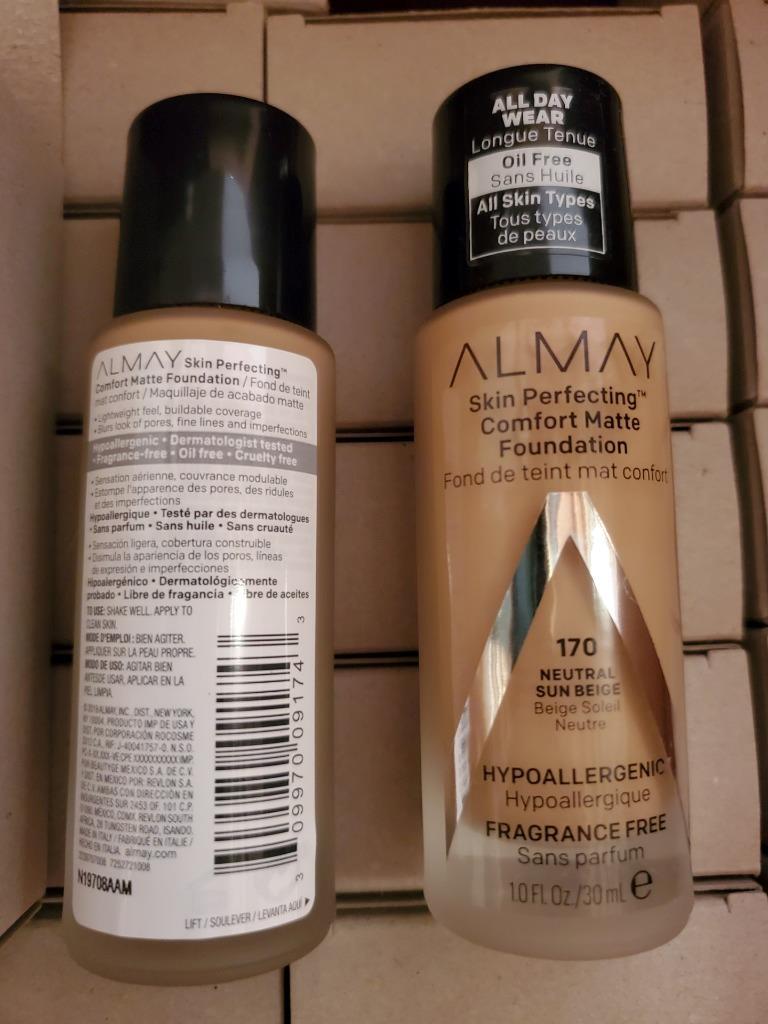 74 Pcs LOT ALMAY(170 NEUTRAL SUN BEIGE)SKIN PERFECTING MATTE FOUNDATION 1oz 30ml