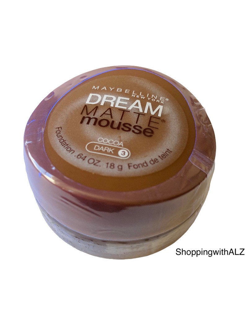 NEW Maybelline Dream Matte Mousse Foundation COCOA 3 Dark .64 oz SEALED