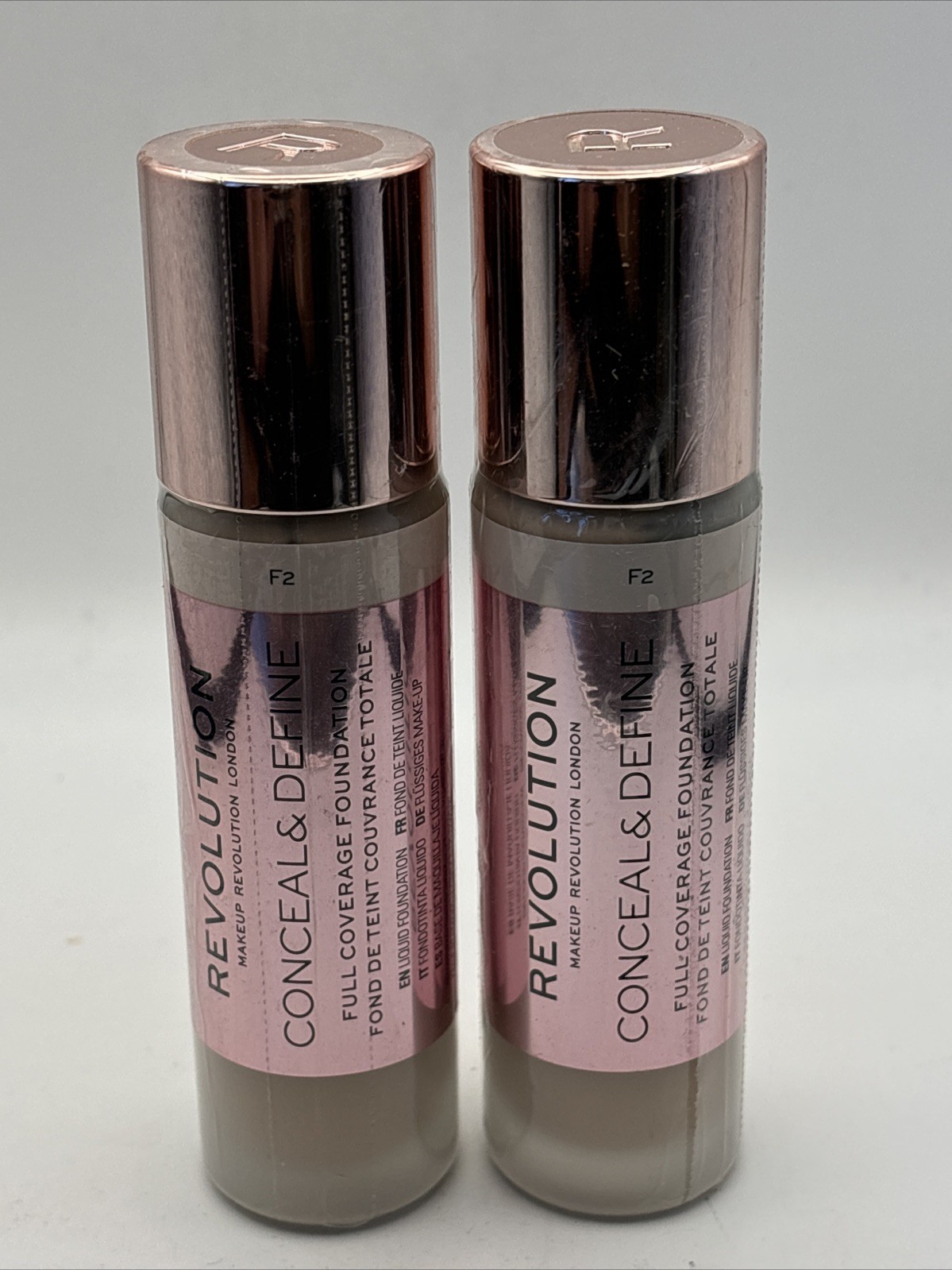 2 pack Revolution Makeup CONCEAL & DEFINE Foundation, F2