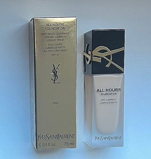 YSL All Hours Luminous Matte Foundation ~ MN4, 0.84 fl oz/ 25 mL NIB