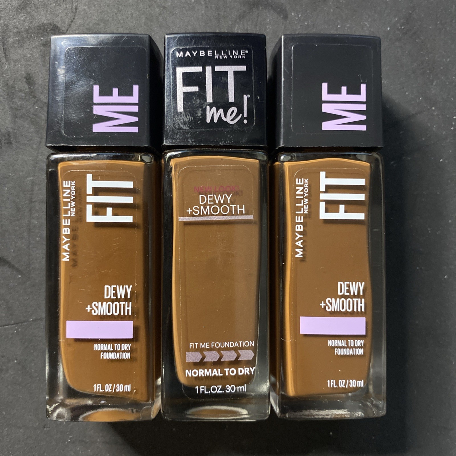 3X Lot Maybelline FIT ME Dewy + Smooth Foundation Normal To Dry #375 Java NEW
