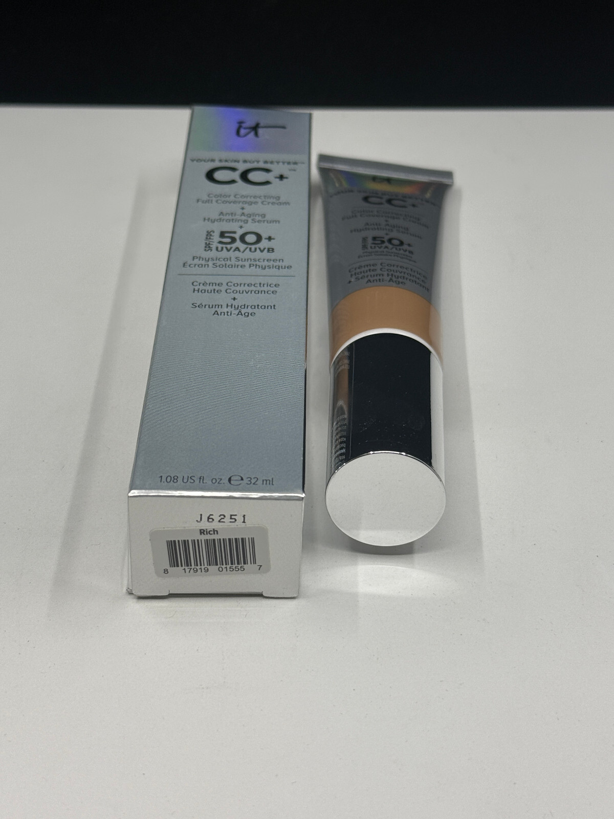 IT cosmetics Your Skin But Better CC+ Full Coverage Cream -1.08oz #Rich NEW