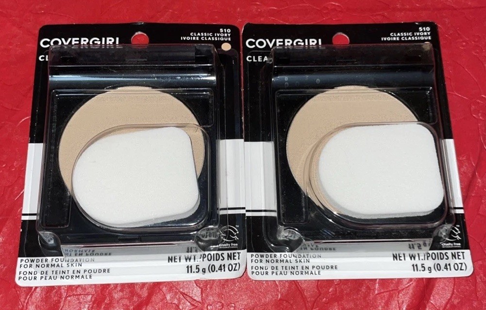 2 CoverGirl Clean Powder Foundation For Normal Skin 510 CLASSIC IVORY USA Made